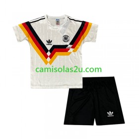 Camisolas de futebol Alemanha Retro Criança Equipamento Principal 1990 Manga Curta